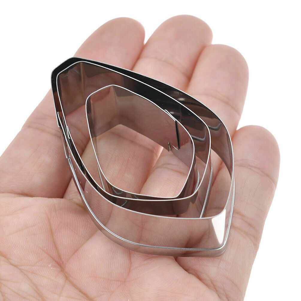 3PCS Flower Petal Cutter Mould Stainless Steel Gardenia Clay Cake Cutting Tool