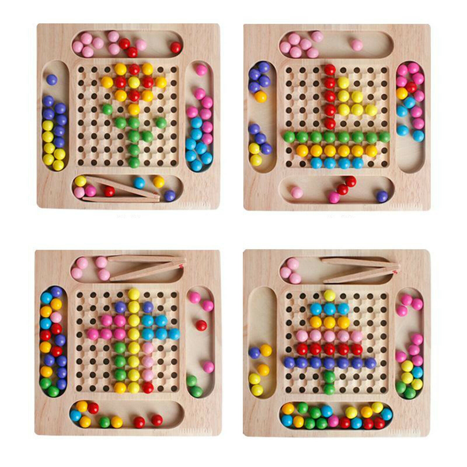 Montessori Educational Wooden Clip Bead Preschool Learning Toys Boys Girls