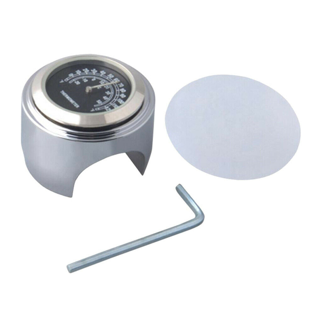 1Pcs 7/8" Waterproof Motorcycle Bike Handlebar Quartz Thermometer+Clock