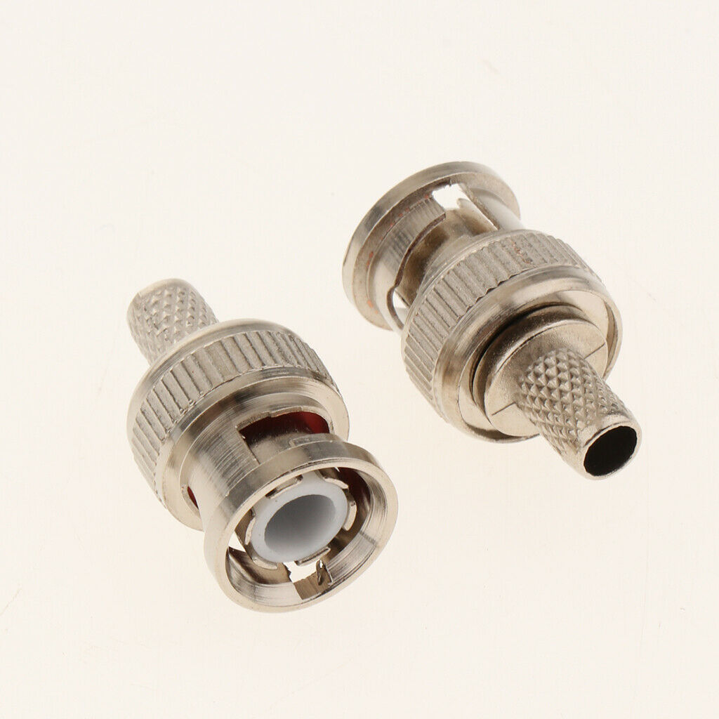 10-Pack Professional RG59 BNC Male Crimp-On Connector for Coaxial Cable