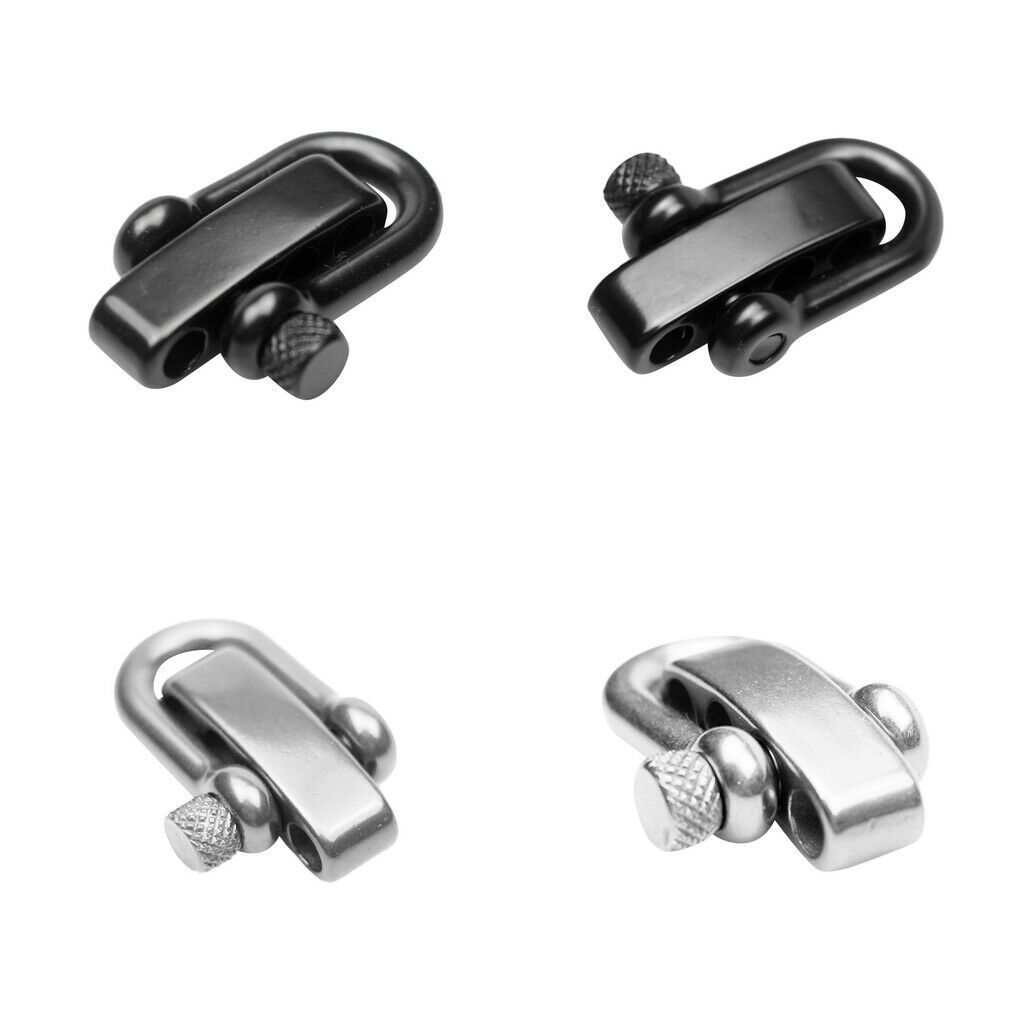4 Pieces Stainless Steel U Style Shackle for Outdoor DIY Paracord Bracelet