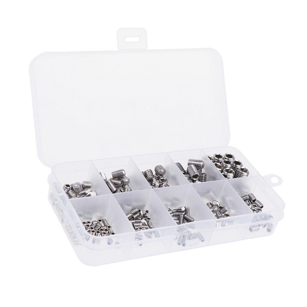 Assorted 300pcs/lot Allen Hex Screws Machine Headless Hexagon Socket Bolts