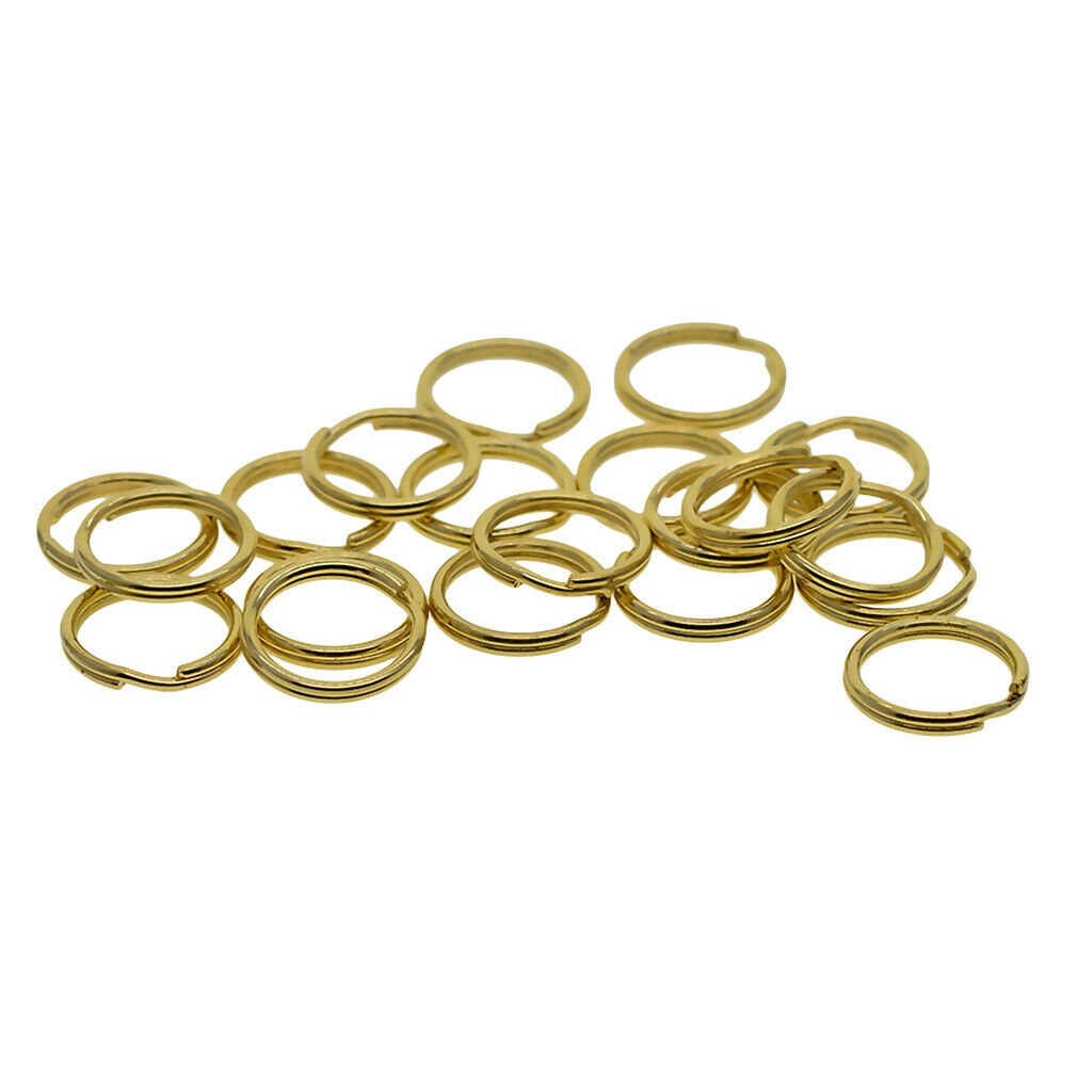 20pcs Brass Split Key Rings Keys Chain Bag Charms Clasp Loop Findings 15 mm
