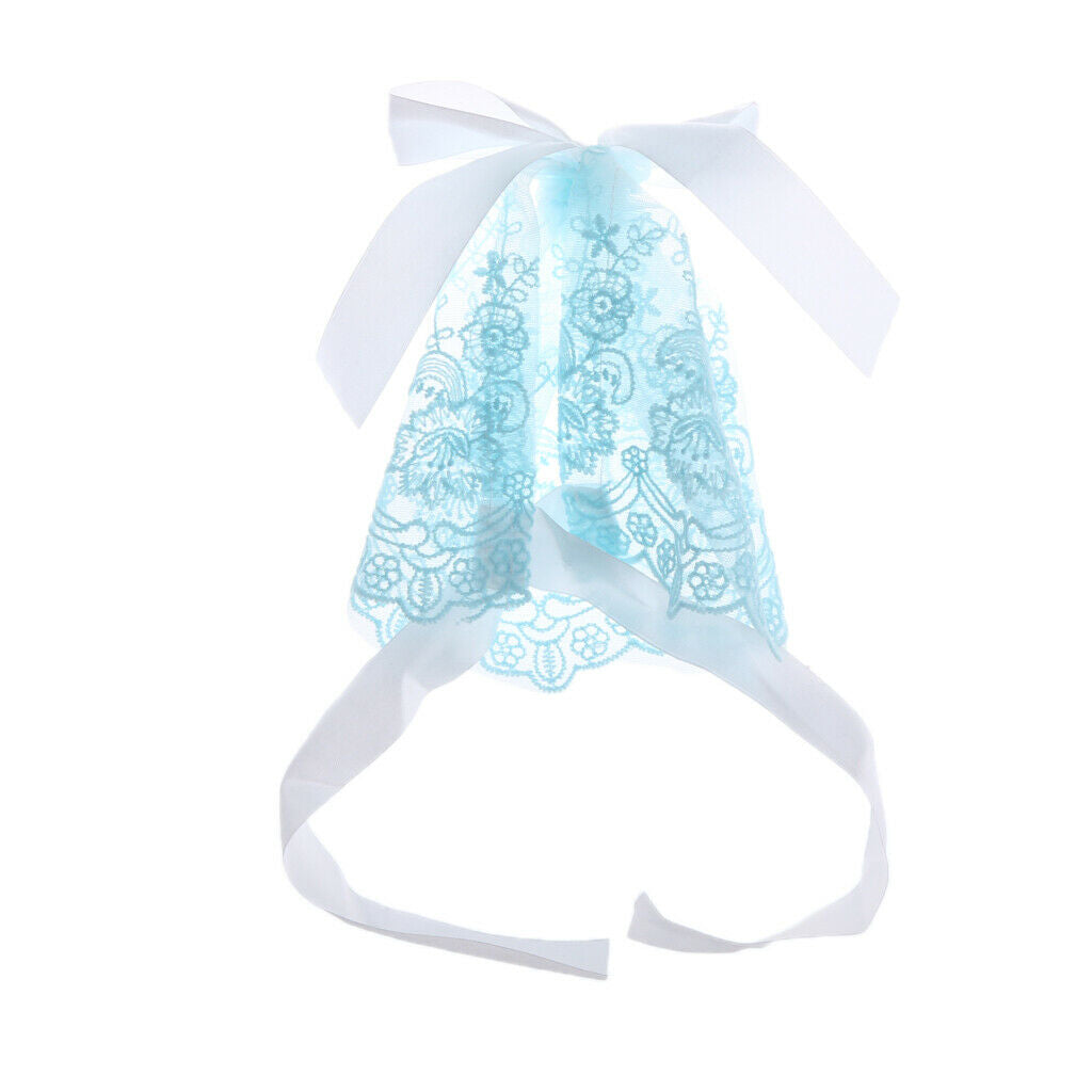 Newborn Baby Girls Toddler Infant Lace Flower Bonnet Hat   Photo Prop Blue