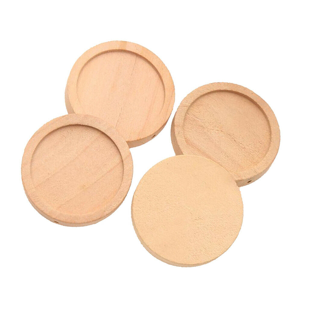 20x Wooden Charms Cabochon Setting Base DIY Jewelry Pendant Natural 30mm