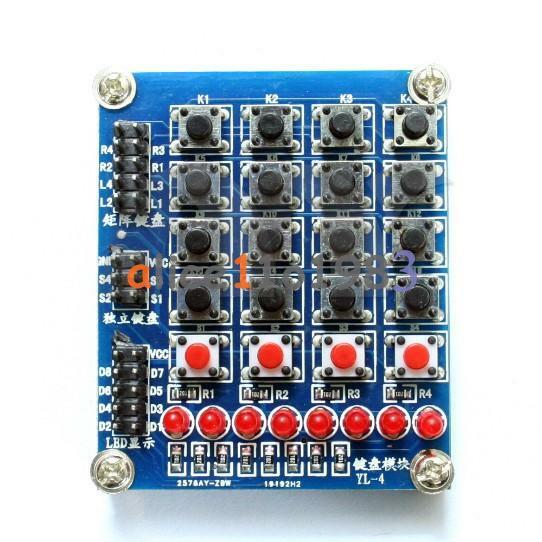 4x4 Keypad matrix keyboard buttons LED Marquee Independent keyboard Smart car