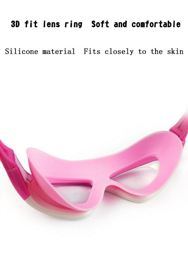 Large Swimming Goggles Children HD Waterproof Anti-fog Silicone Strap PC Lens B5