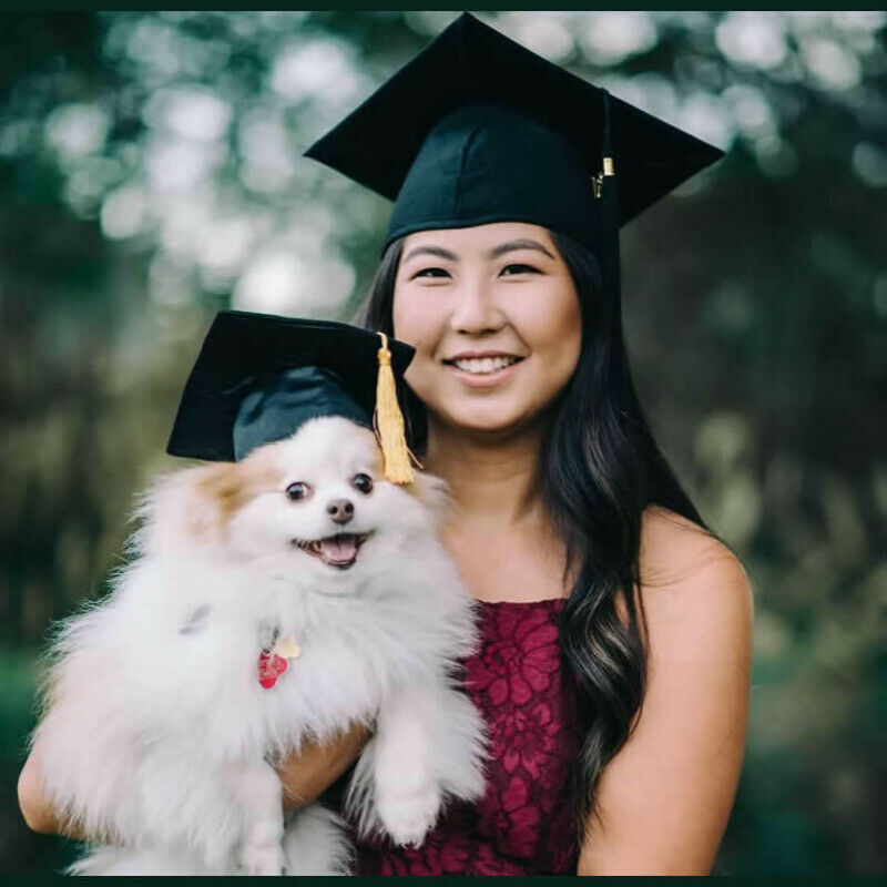 Black Pet Graduation Cap Hat Cute Accessory Dogs Cats University Bachelors Cute