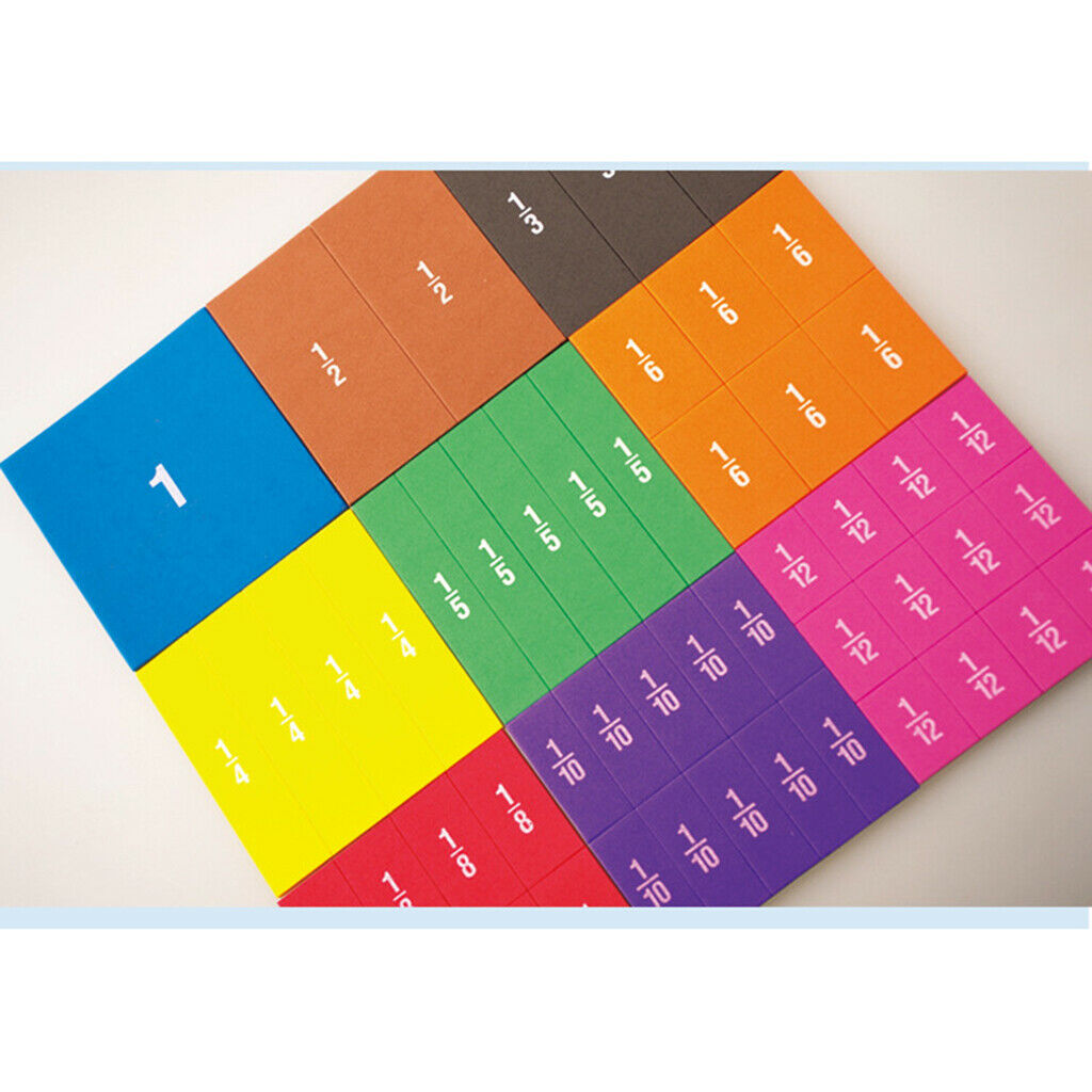 22pcs Rainbow Fraction Tiles Calculate Kids Toys Gifts for Elementary School