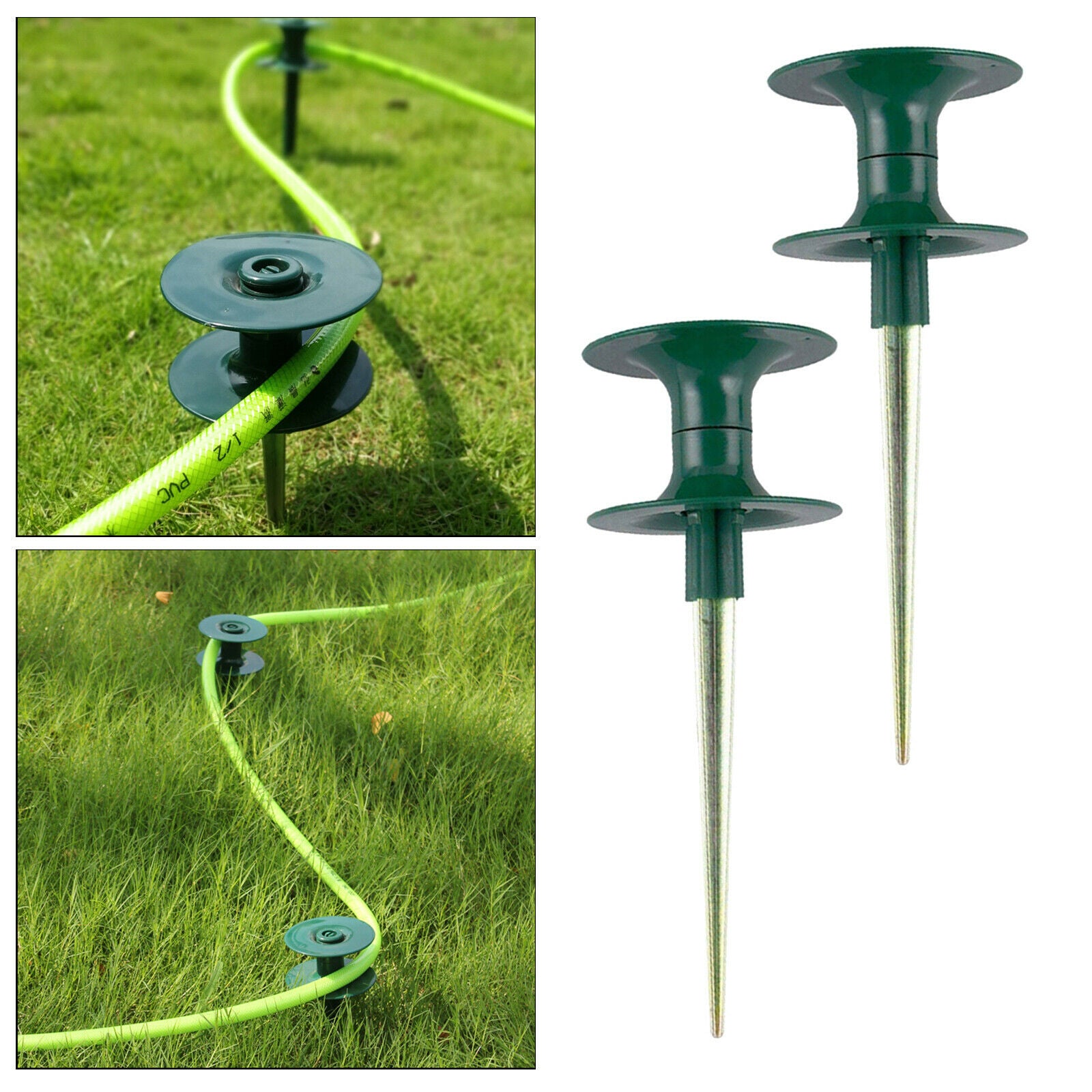 2 PCS Heavy Duty Garden Hose Guide Spike Organizer Carrier Plant Protection