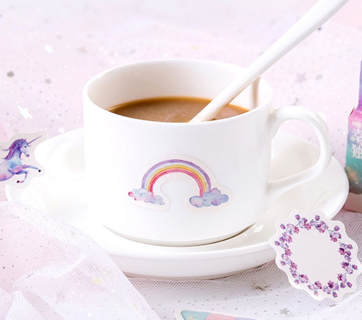 46Pcs/pack Cartoon Unicorn Scrapbooking Stickers Scrapbooking Embellishments
