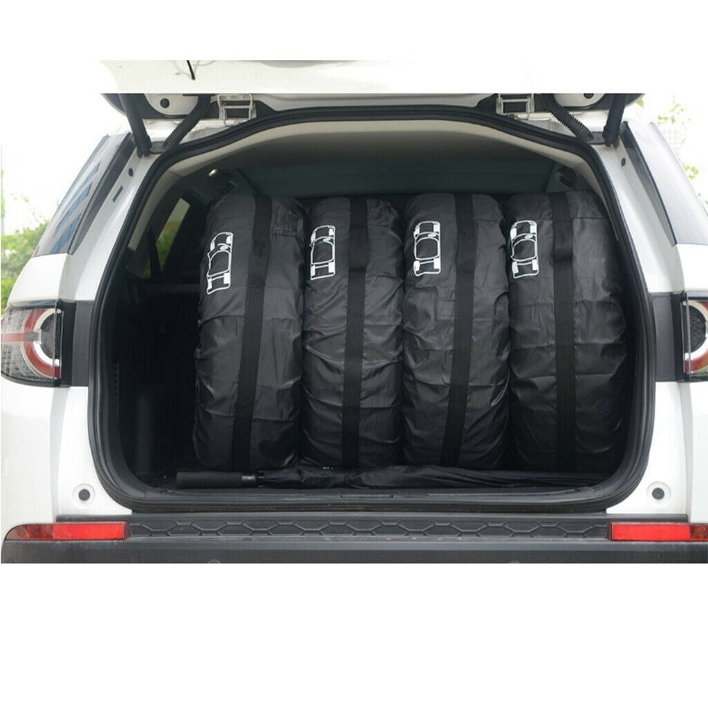 4 Pieces Car SUV Spare 13"-19" Wheel Tyre Tire Protection Covers Storage Bag