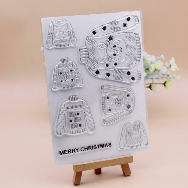 Christmas Sweater Embossing Clear Stamp for Scrapbook Album Paper Card