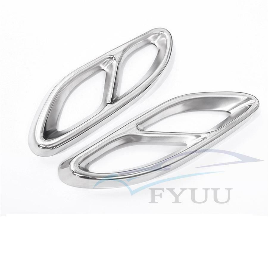 For Mercedes-Benz E-Class W212 W213 Pair Rear Cylinder Exhaust Pipe Cover Trim