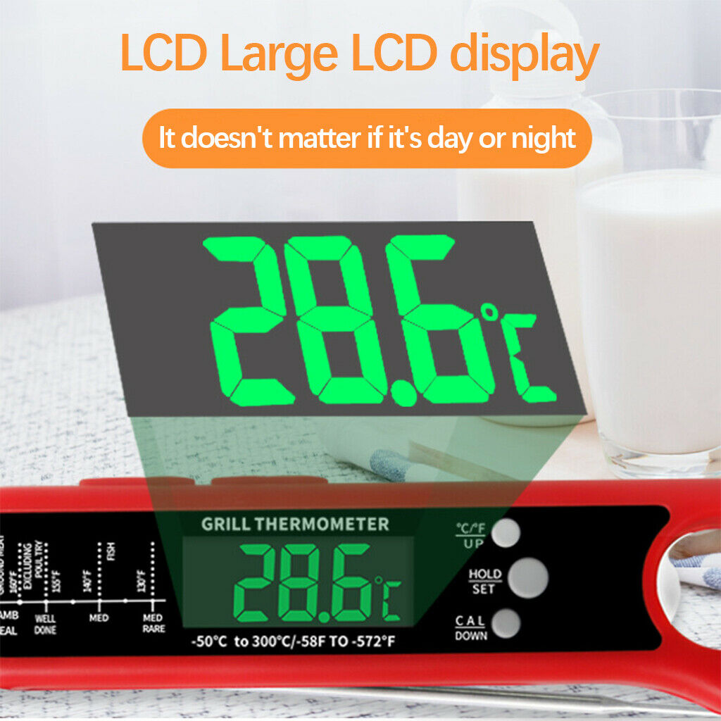 Stainless Steel Dual Probe Food Thermometer Oven Baking Water Instant Read