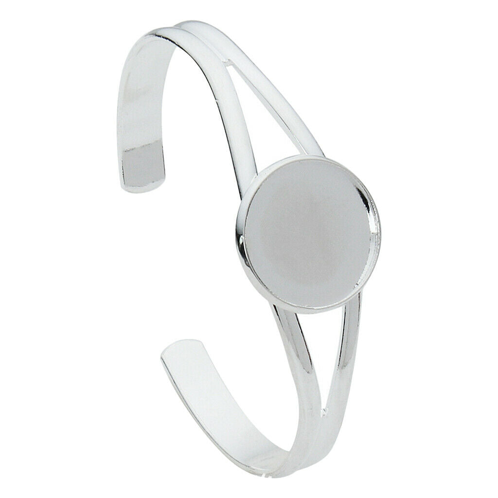 20mm Round Bangle Bracelet Blank Tray Cabochon Cameo Bezel Settings Base