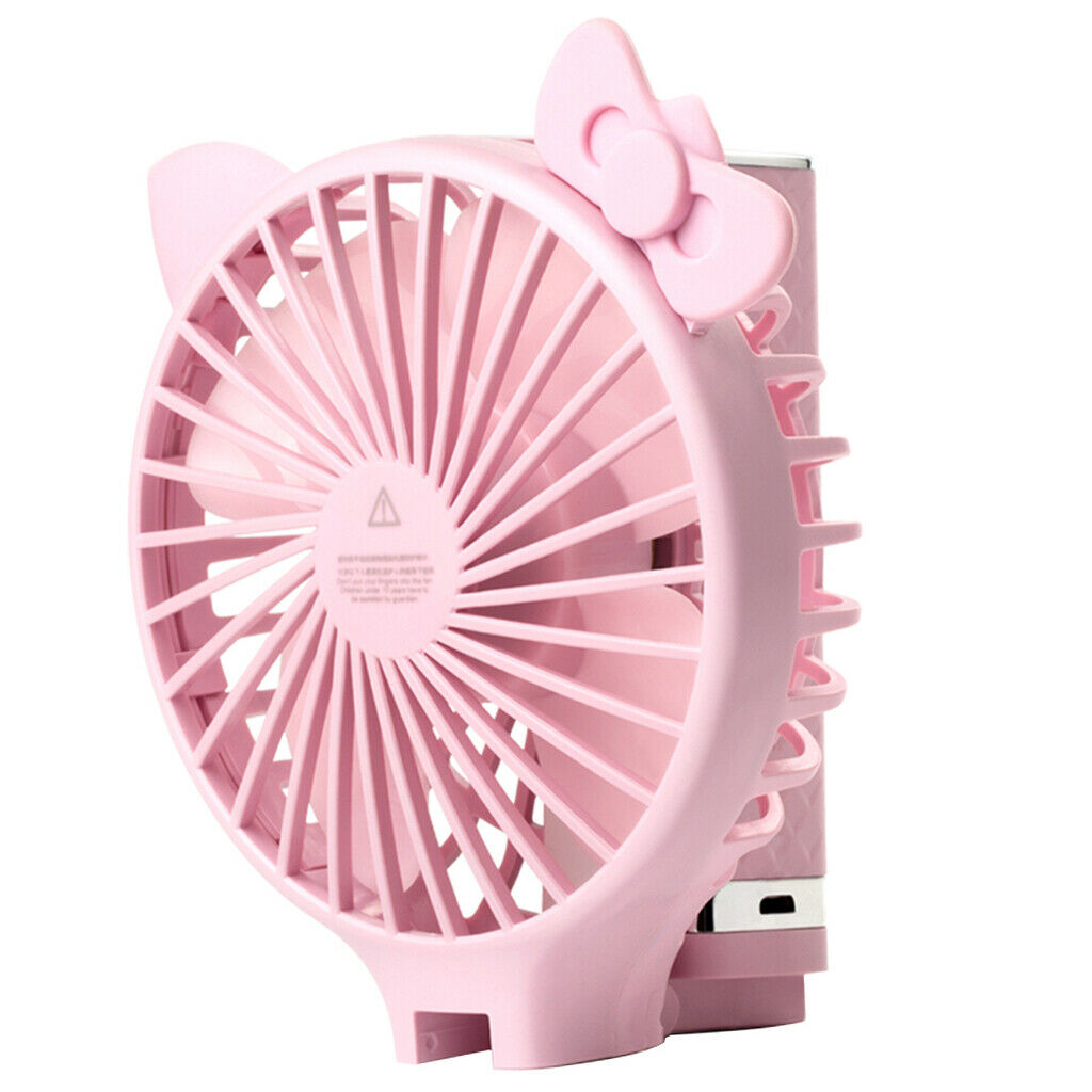Rechargeable USB Hand Held Fan Air Cooler Operated Protable No Battery pink