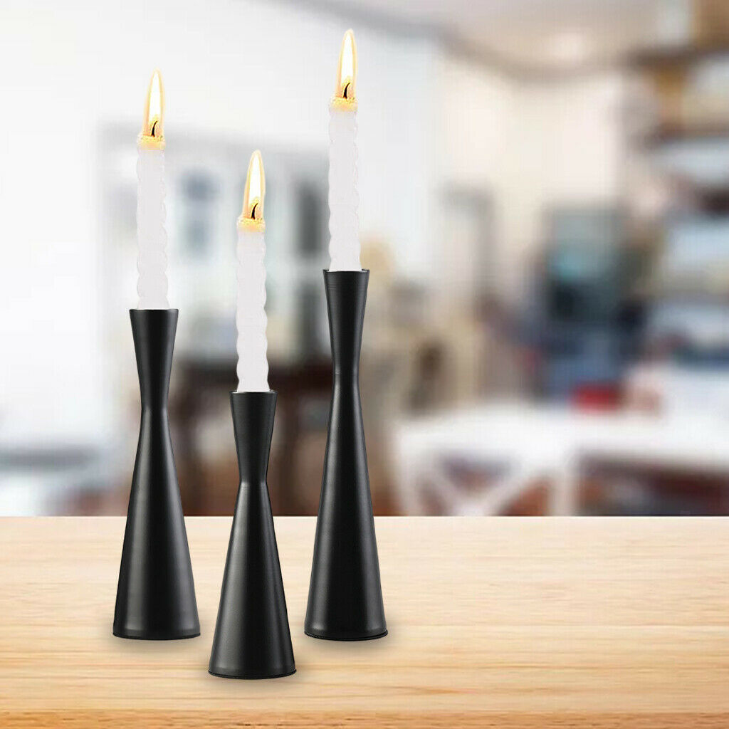 3x Metal Tall Candlestick Holders Candle Holder for Dinning Room Party Decor