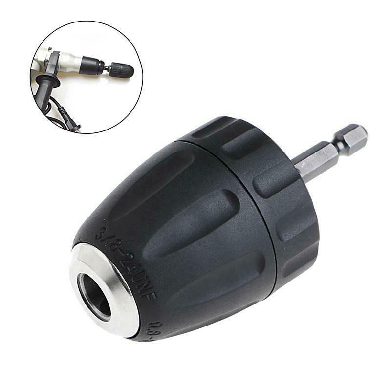 0.8-10mm Keyless Drill Chuck Converter 3/8" 24UNF + 1/4" Hex Shank SDS Adaptor