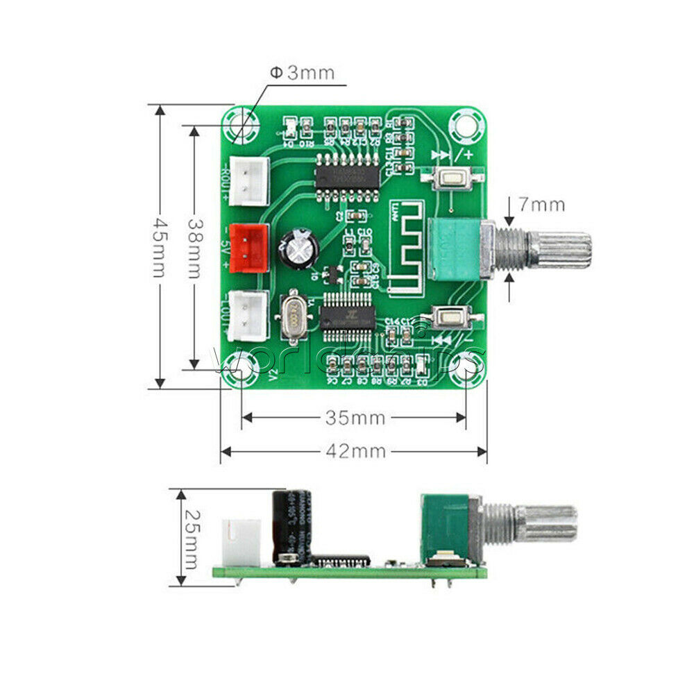 PAM8403 Dual Channel 2*5W Bluetooth 5.0 HD Power Wireless Stereo Amplifier Board