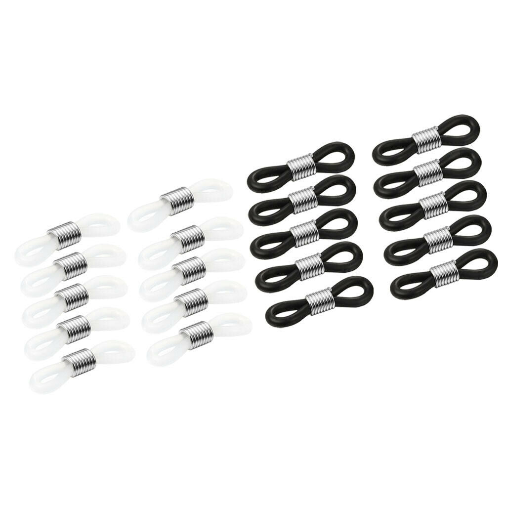 60 Lot Rubber Clasps for Glasses Holder Necklace Chain 22mm Black