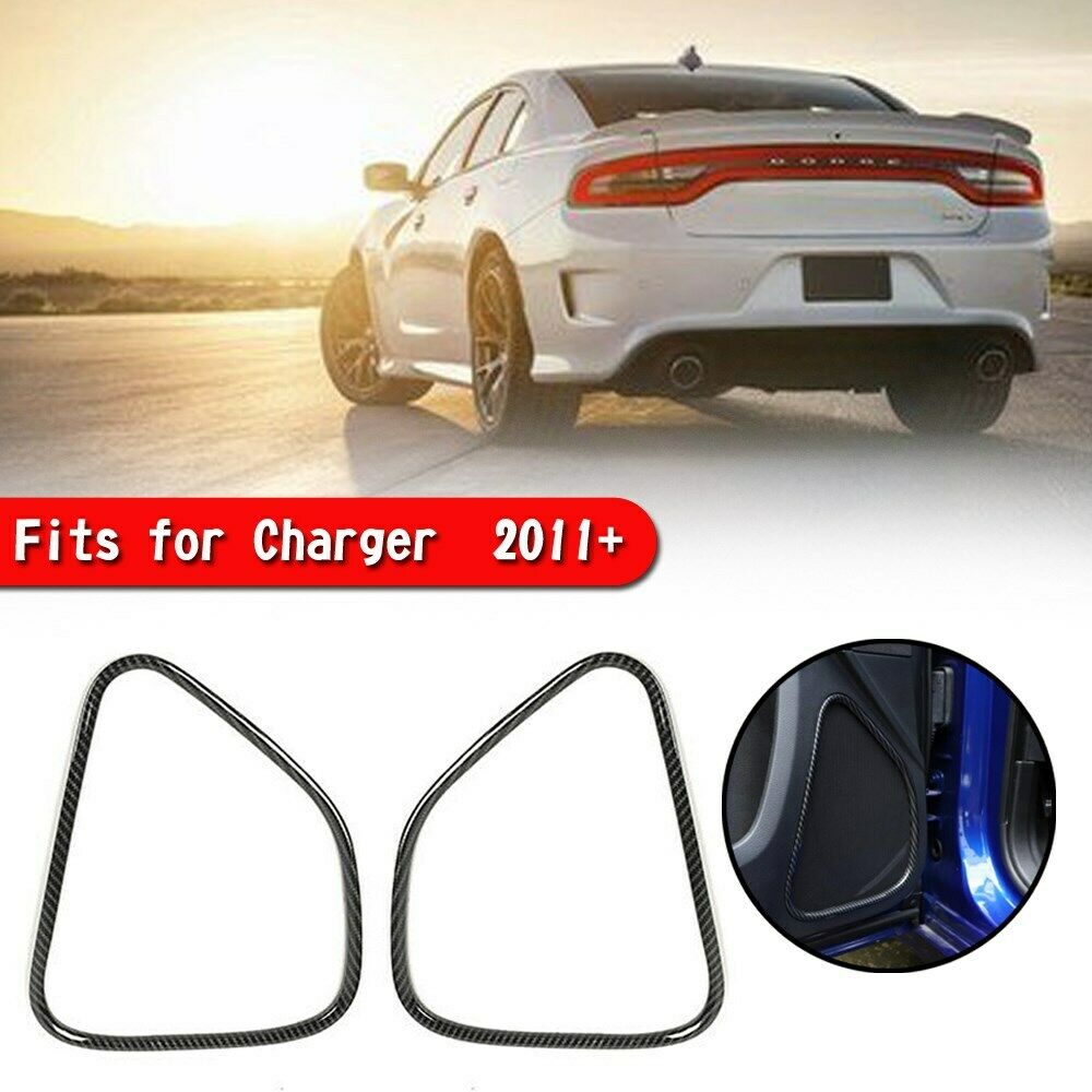 Carbon Fiber Door Speaker Decor Ring Cover Trim For Charger  2011+ P