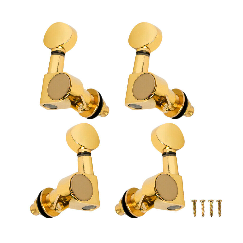 4Pcs Uku Nickel-Plated Closed 2R2L Tuning Pegs Machine Heads for Ukulele