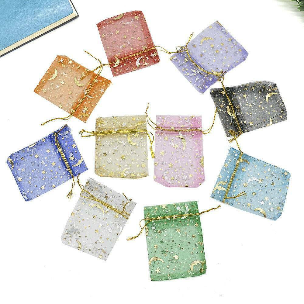 100X Star Moon Organza Wedding Party Favor Bags Decor Jewelry Candy Gift Pouches