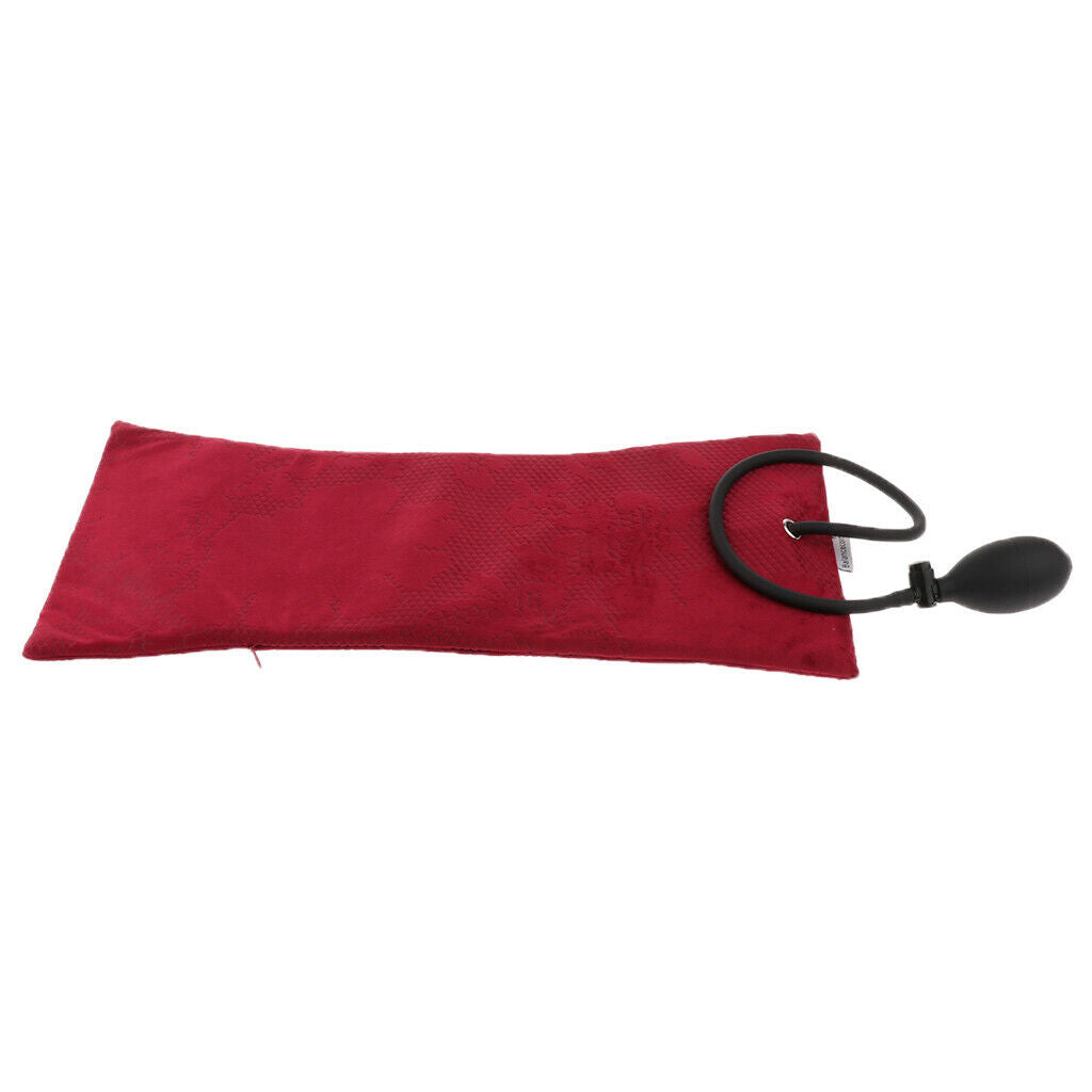 Air Inflatable Pillow Lumbar Support Backrest Cushions with Pump  wine red
