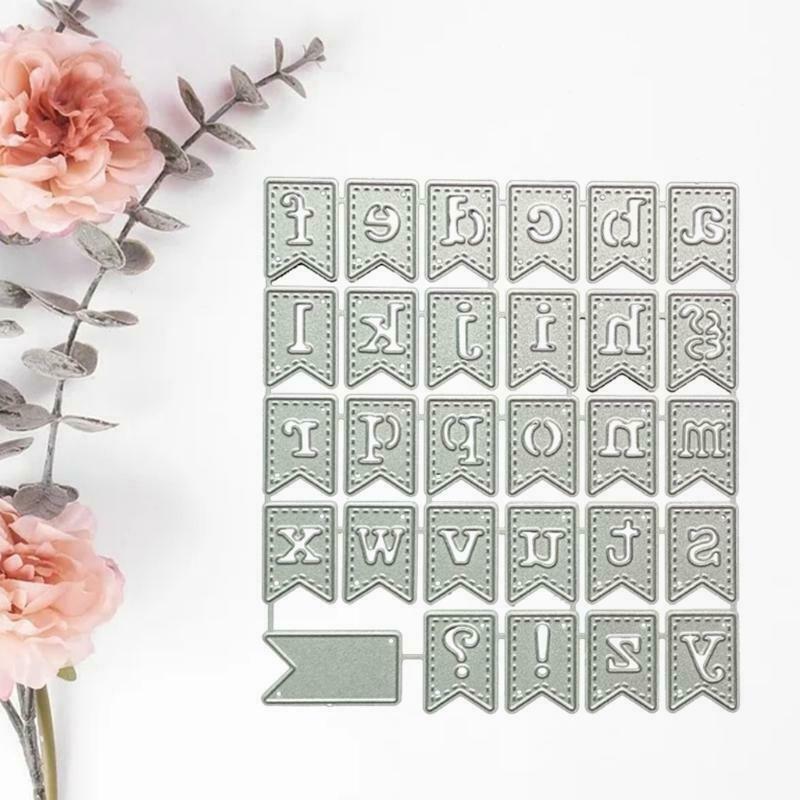 Alphabet Banner Pull Flag Template Carbon Steel Cutting Dies DIY Scrapbooking