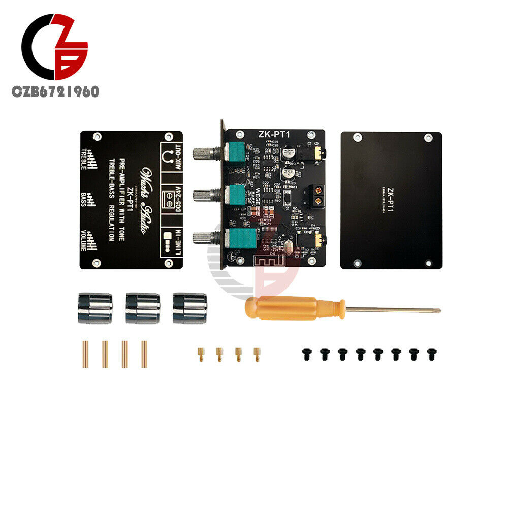Bluetooth 5.0 Tone Pre-stage Treble Bass Amplifier 2Channel Stereo Audio Decoder