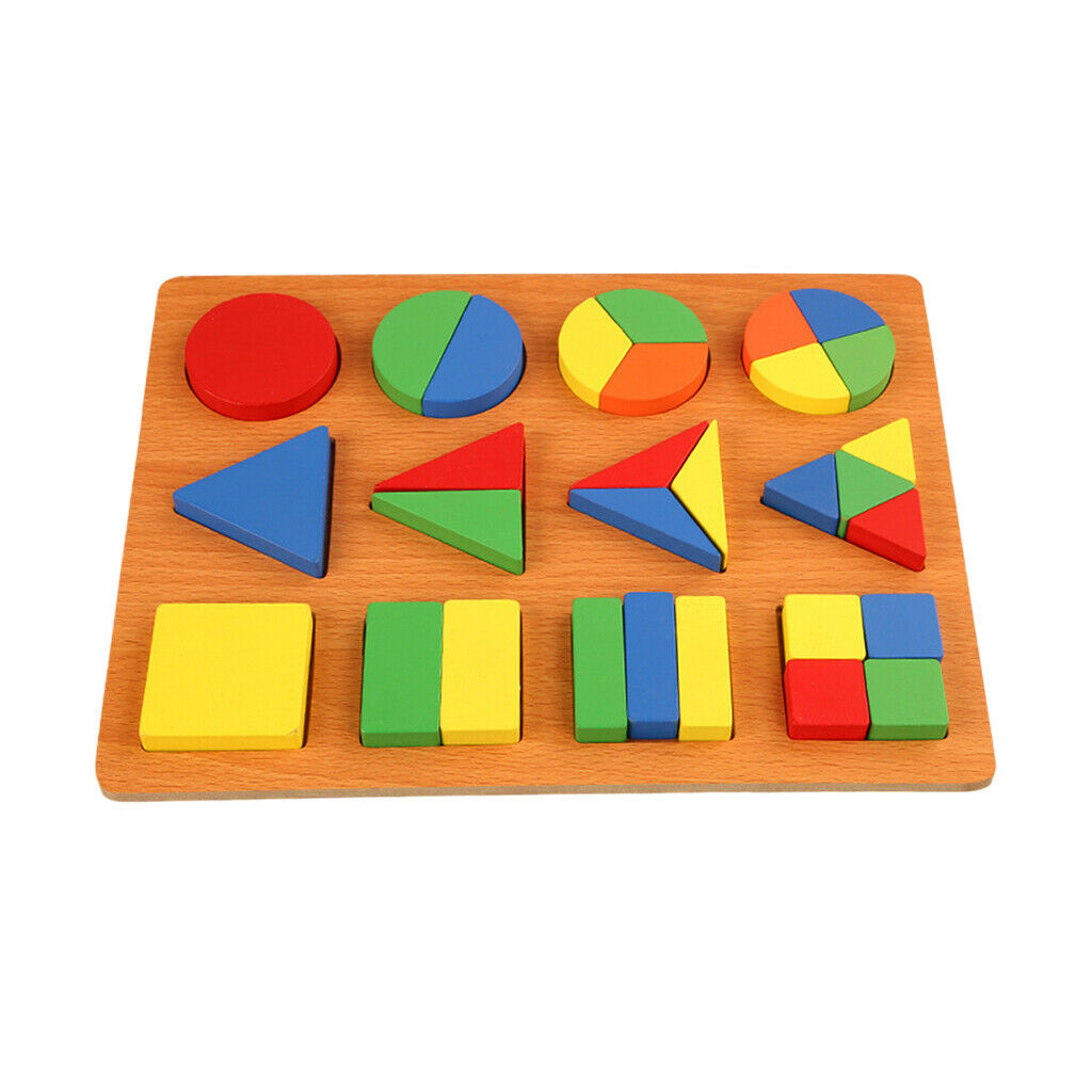 Wood Geometry Shape Matching Block Puzzle Board Stacking Color Recognition