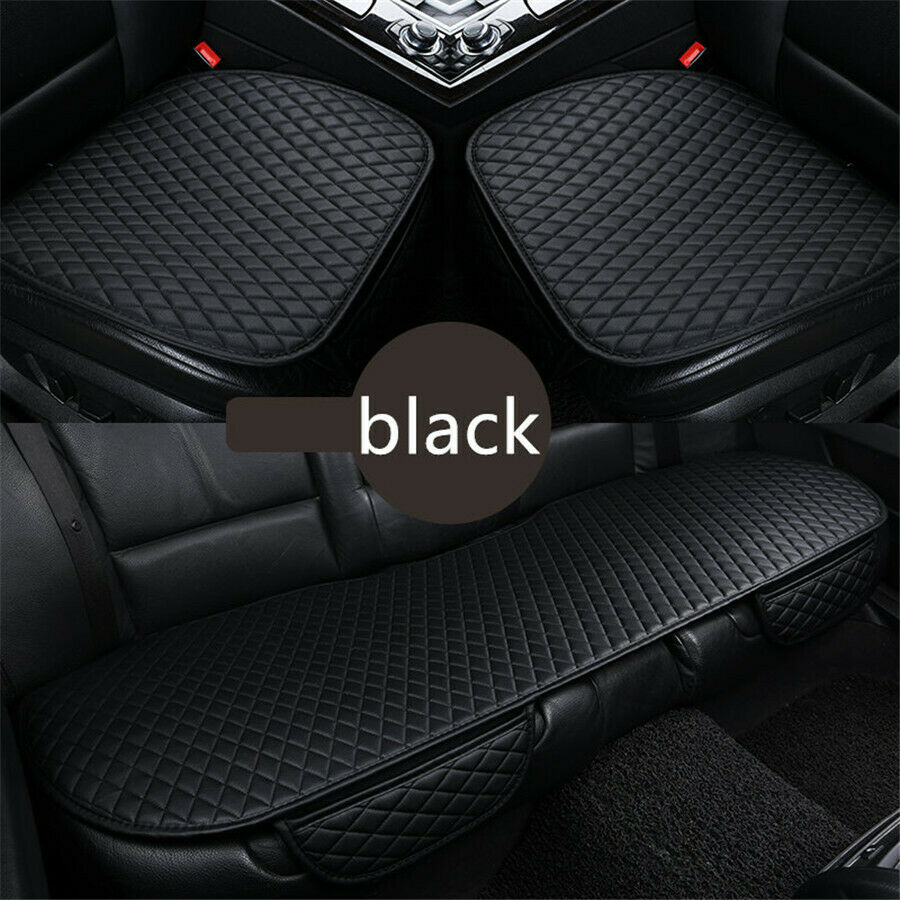 Full Surrounded Pu Leather Car Seat Covers & Car Floor Mats Front+Rear Universal