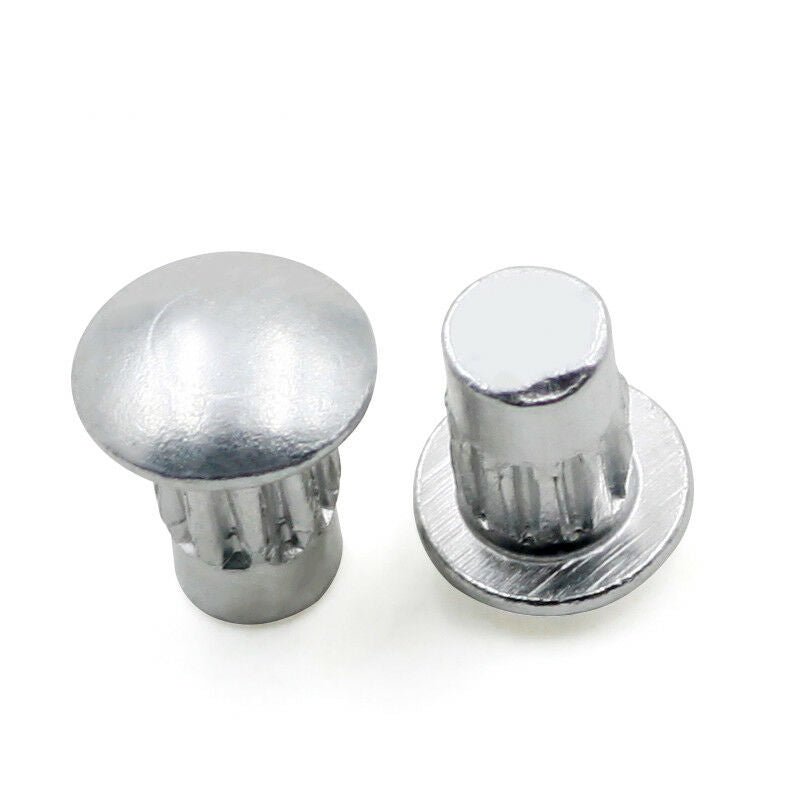 40Pcs M2 Round Pan Head Knurling Rivet Solid Aluminum Rivets Kit - L4~8mm