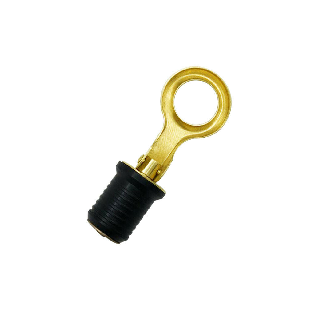 1.26"  Rubber + Brass Snap Flip Style Boat Hull Livewell Drain Plug Bass