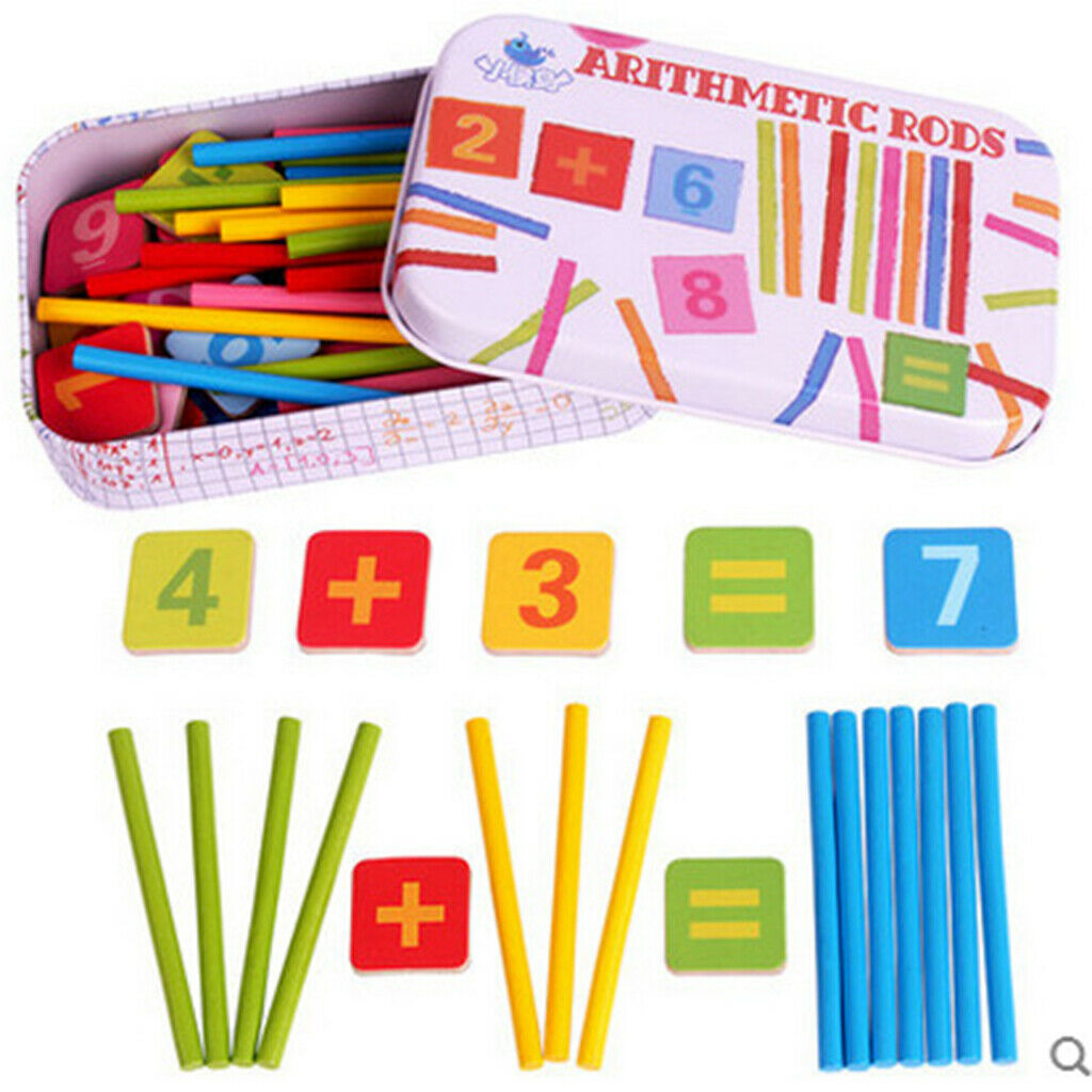 2X Wooden Counting Sticks Math Educational Teaching Learning Toys for Kids