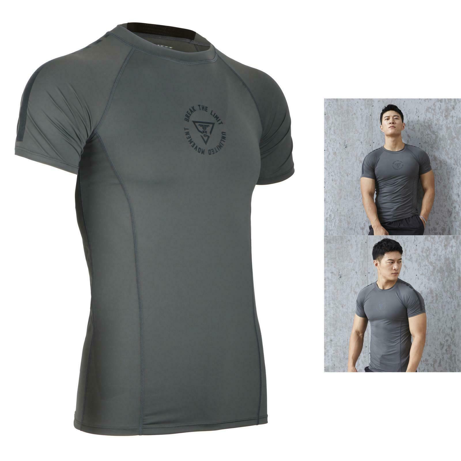 Crew Neck T-Shirt Quick Drying Compression Short Sleeve Sports Tee XL