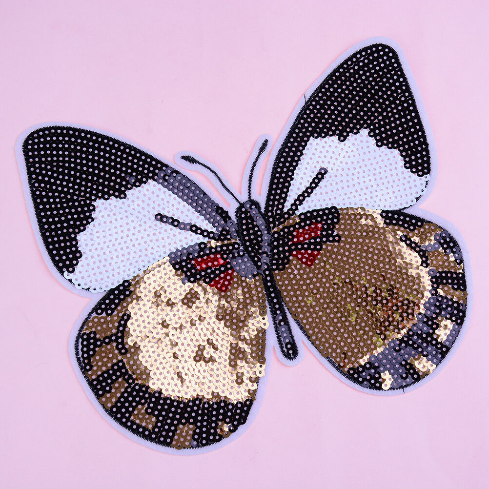 1pc butterfly reversible sequined sew on patches for clothes handmade di WGJ Lt