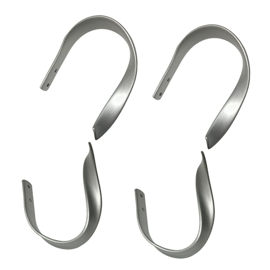 4 Pack Simple Design Metal Curtain Holdbacks Hooks Drapery Tiebacks Holder