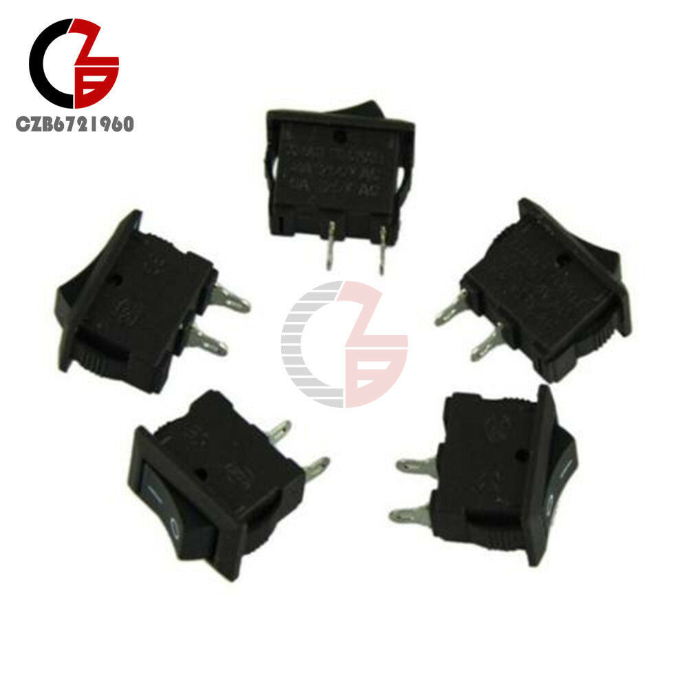 10PCS Car Truck Boat Round Rocker 2 Pin KCD1-101 ON/OFF Toggle Switch 125V 6A
