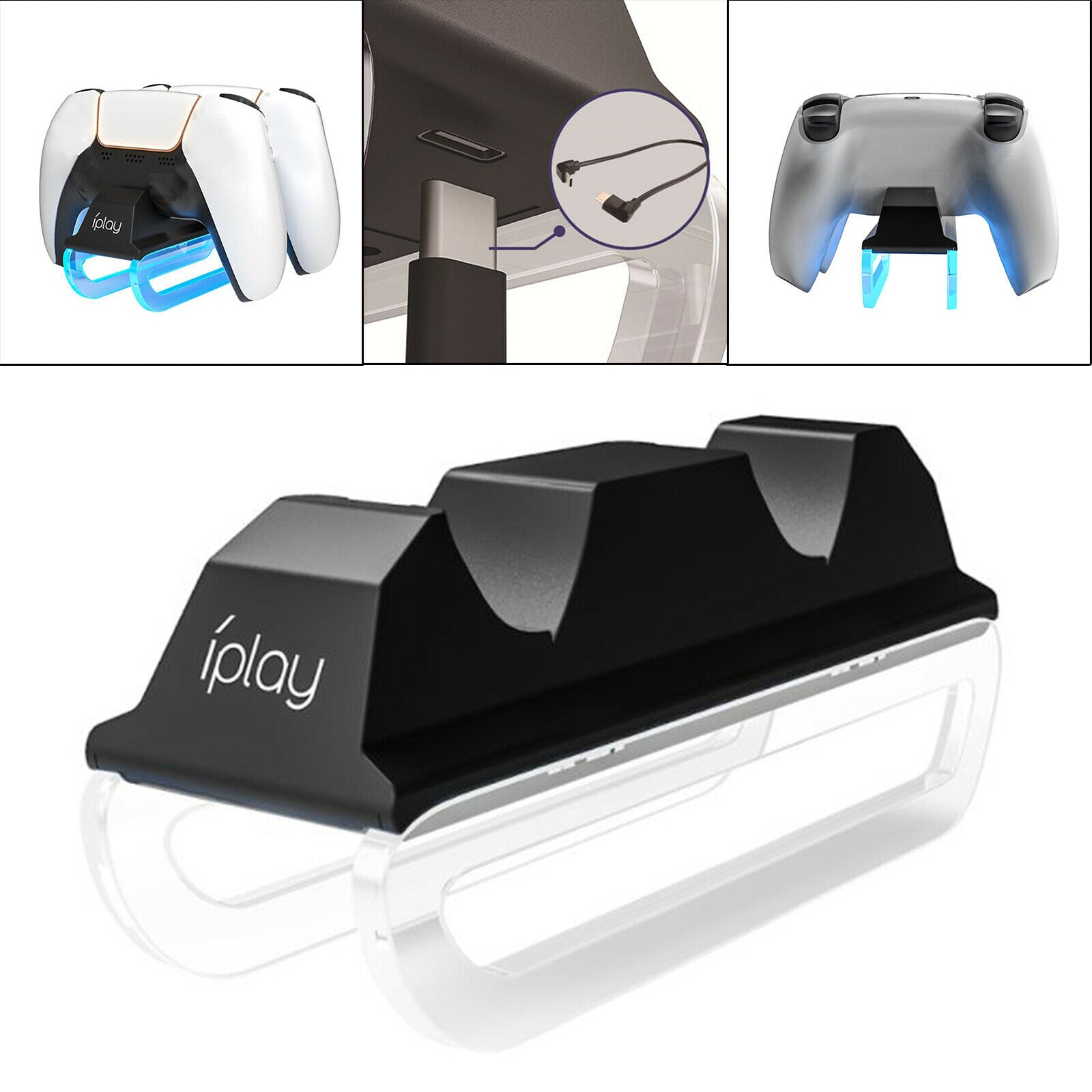 Charger Stand Dual Charging with LED Indicator for PS5 Controller Charger