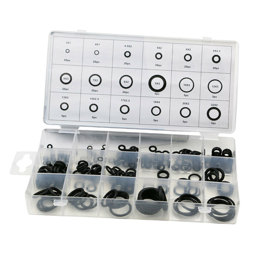 225-Piece O-  Assortment Kit Washer Seals Watch Gaskets Set Rubber