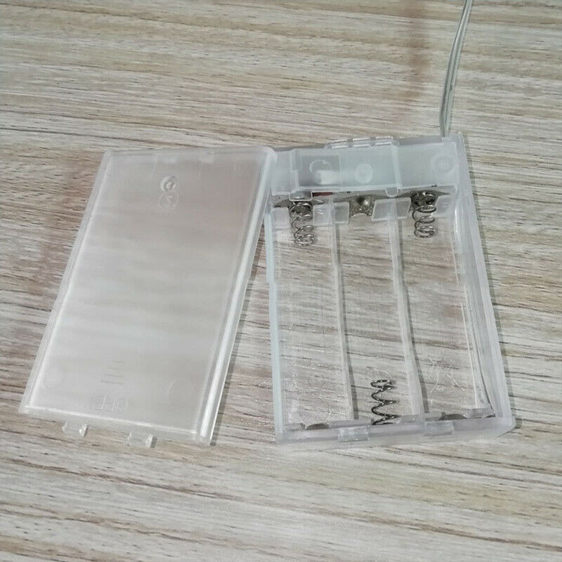1Pc Clear 3-sections AA Battery Box with Lid Storage Holder Case Accessories