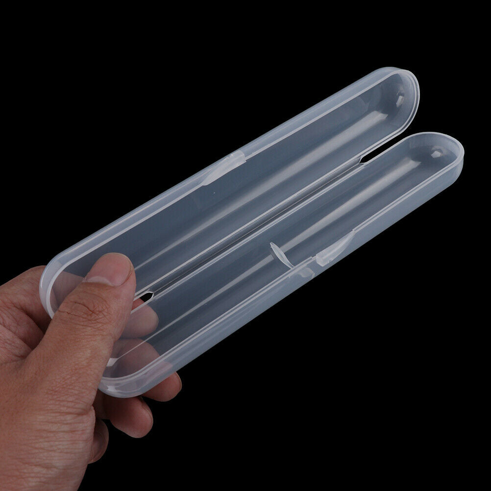 2Pcs Portable babies tableware box storage case transparent spoon .l8