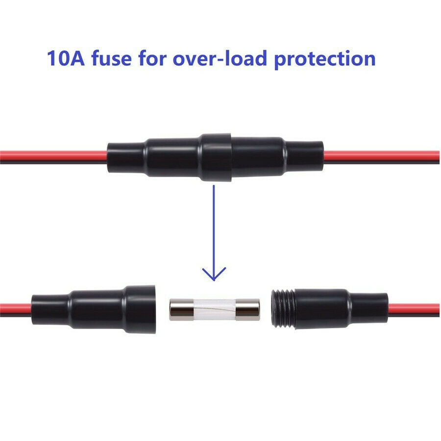 Red LED Dual USB Fast Charging Socket For Car SUV Boat Marine Motorcycle ATV RV