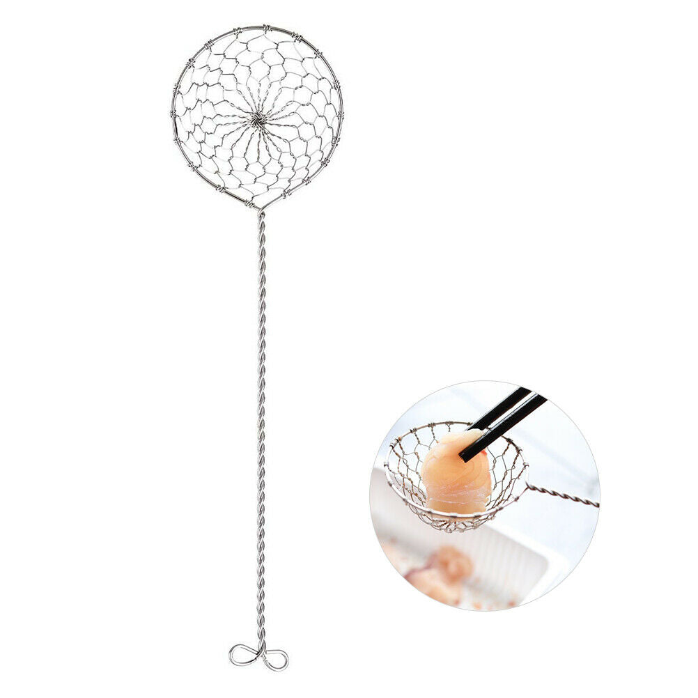 Long Handle Fondue Sieve Hot Pot Colander Stainless Steel Fondue Strainer