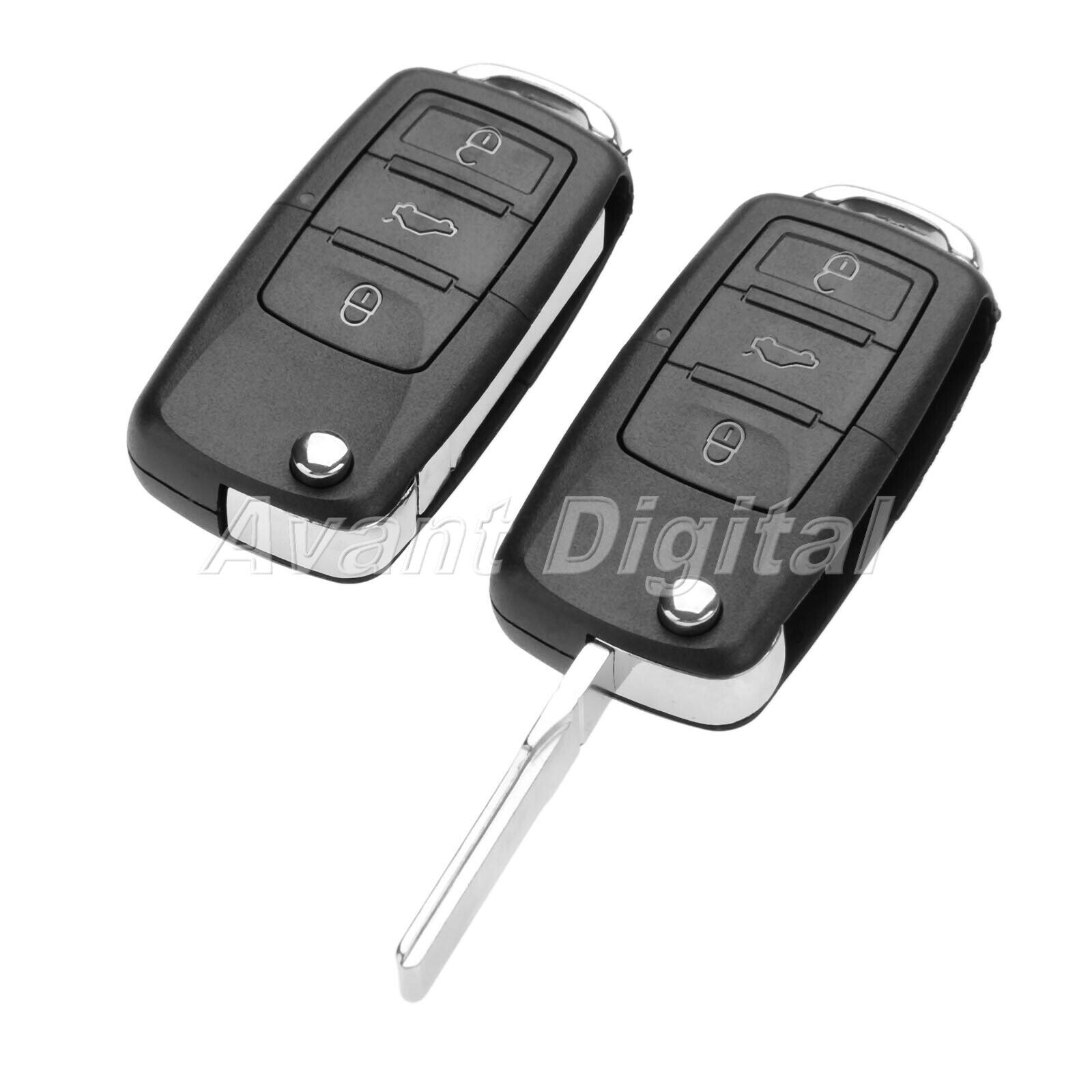 2Pcs Remote Control Key 3 Buttons 434 MHz ID48 Chip Fit For 2004-2009  Golf