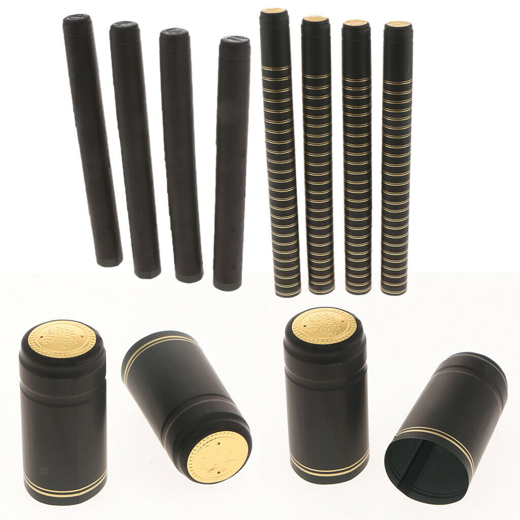 200pcs PVC Wine Bottle Heat Shrink Capsules  30mm -Black