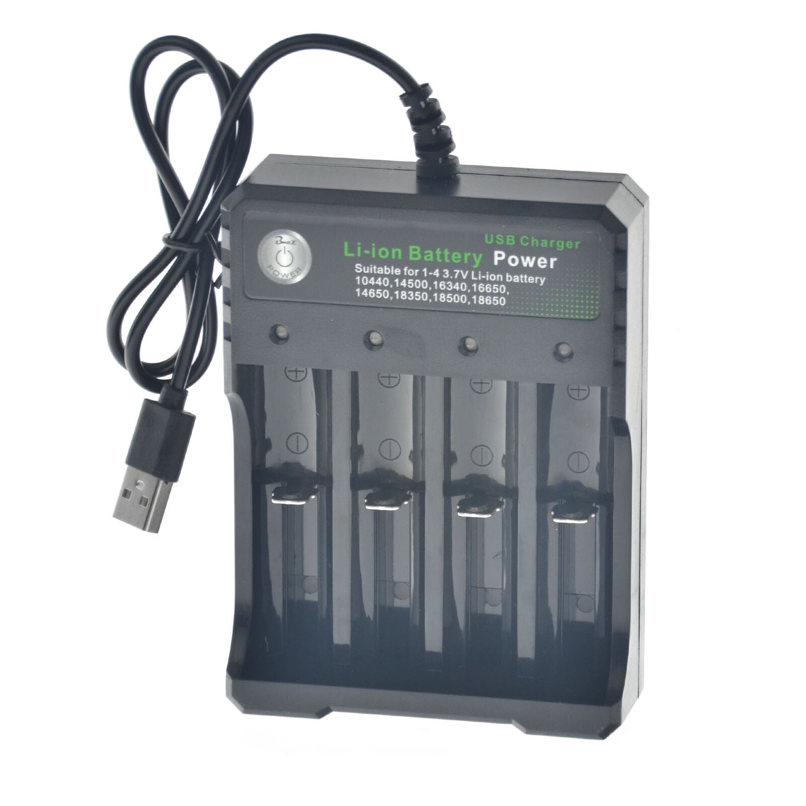 4 Slot Intelligent USB Rechargerable Battery Charger   18350 Li-ion