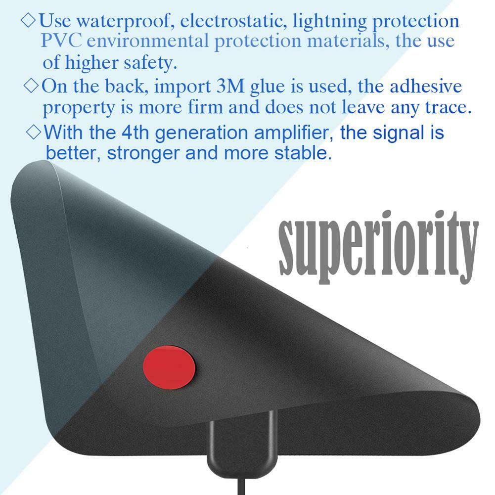 Digital TV Antenna VHF UHF Aerial with Amplifier 80 Miles DVB-T/T2 Receiver @